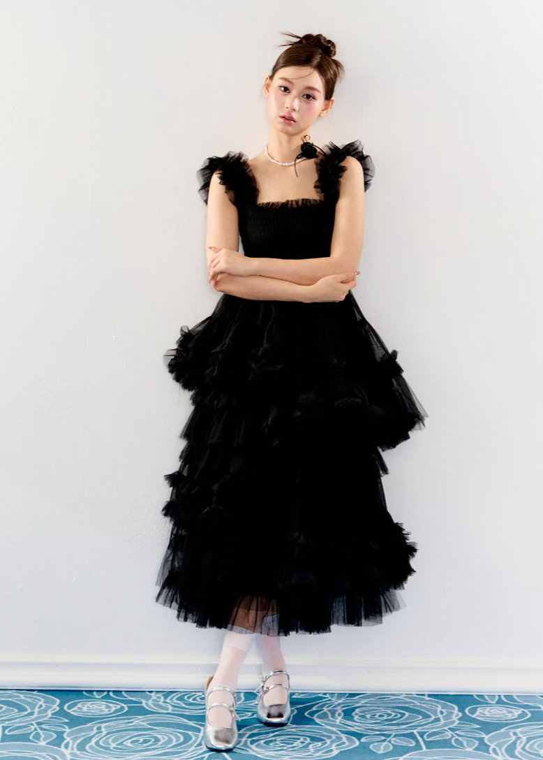 ”Ballerina” blooming tulle dress(black)