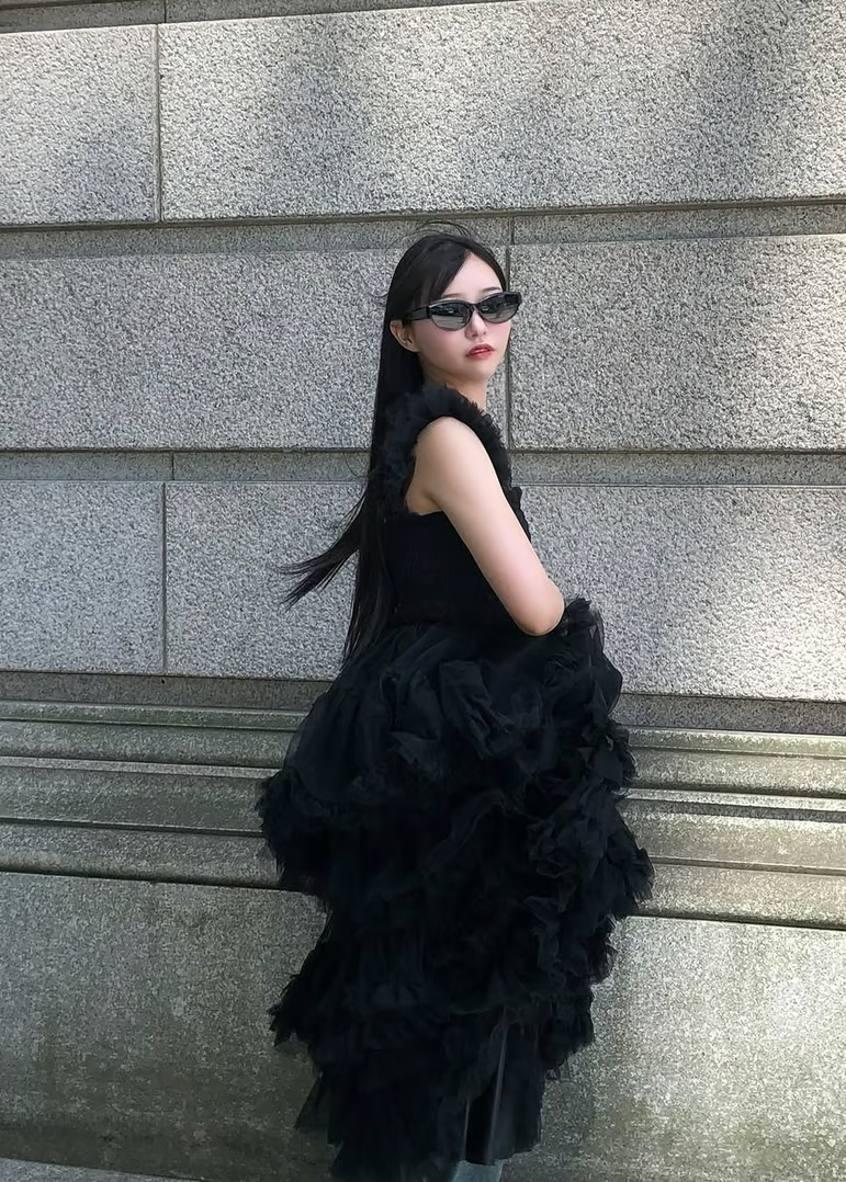 ”Ballerina” blooming tulle dress(black)