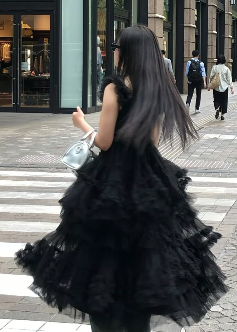 ”Ballerina” blooming tulle dress(black)