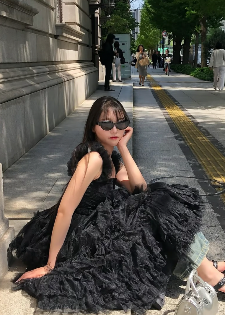 ”Ballerina” blooming tulle dress(black)