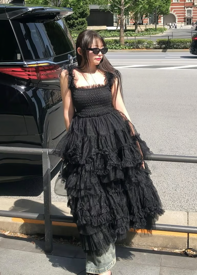 ”Ballerina” blooming tulle dress(black)