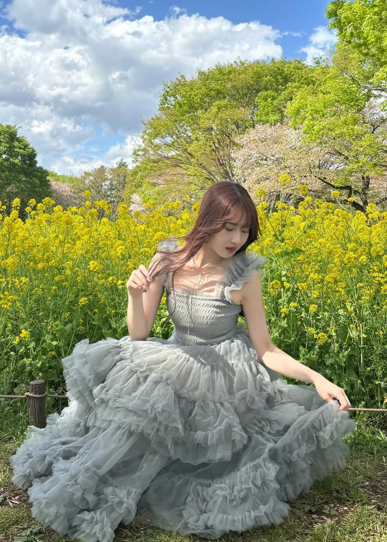 ”Ballerina” blooming tulle dress(moss green)