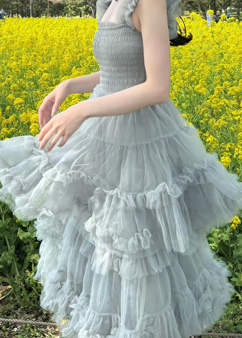 ”Ballerina” blooming tulle dress(moss green)