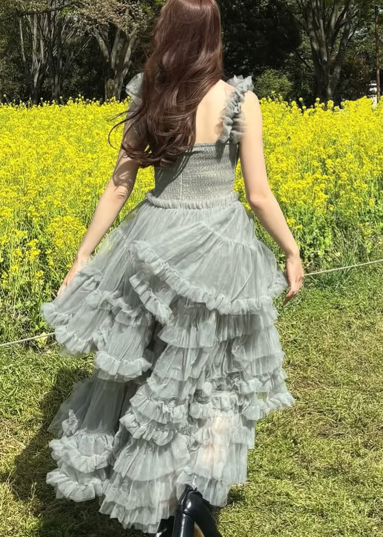 ”Ballerina” blooming tulle dress(moss green)