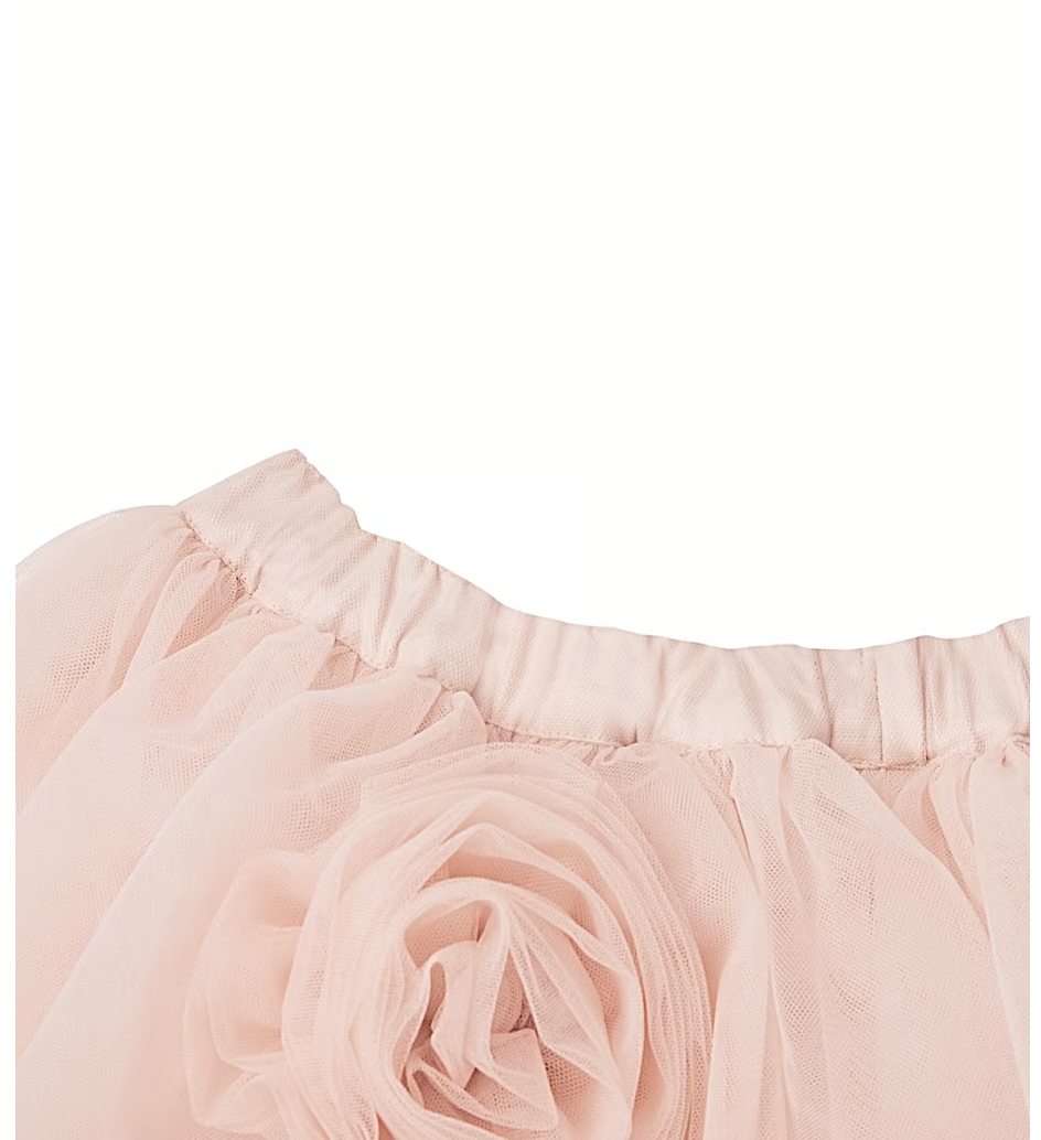 【Delivery within 2 weeks】Rose motif ribbon tulle skirt(mini)