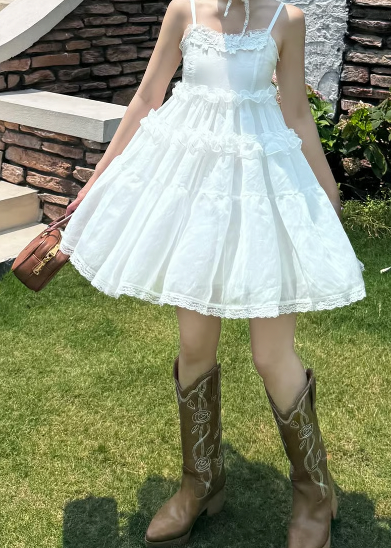 Soft veil camisole dress