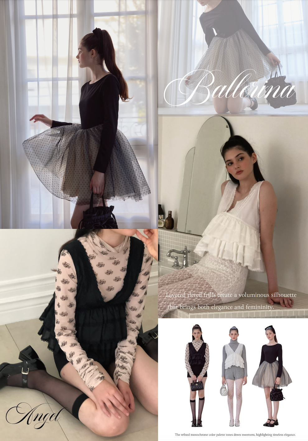 knit ファッション treatürself Ballerina dot tulle onepiece