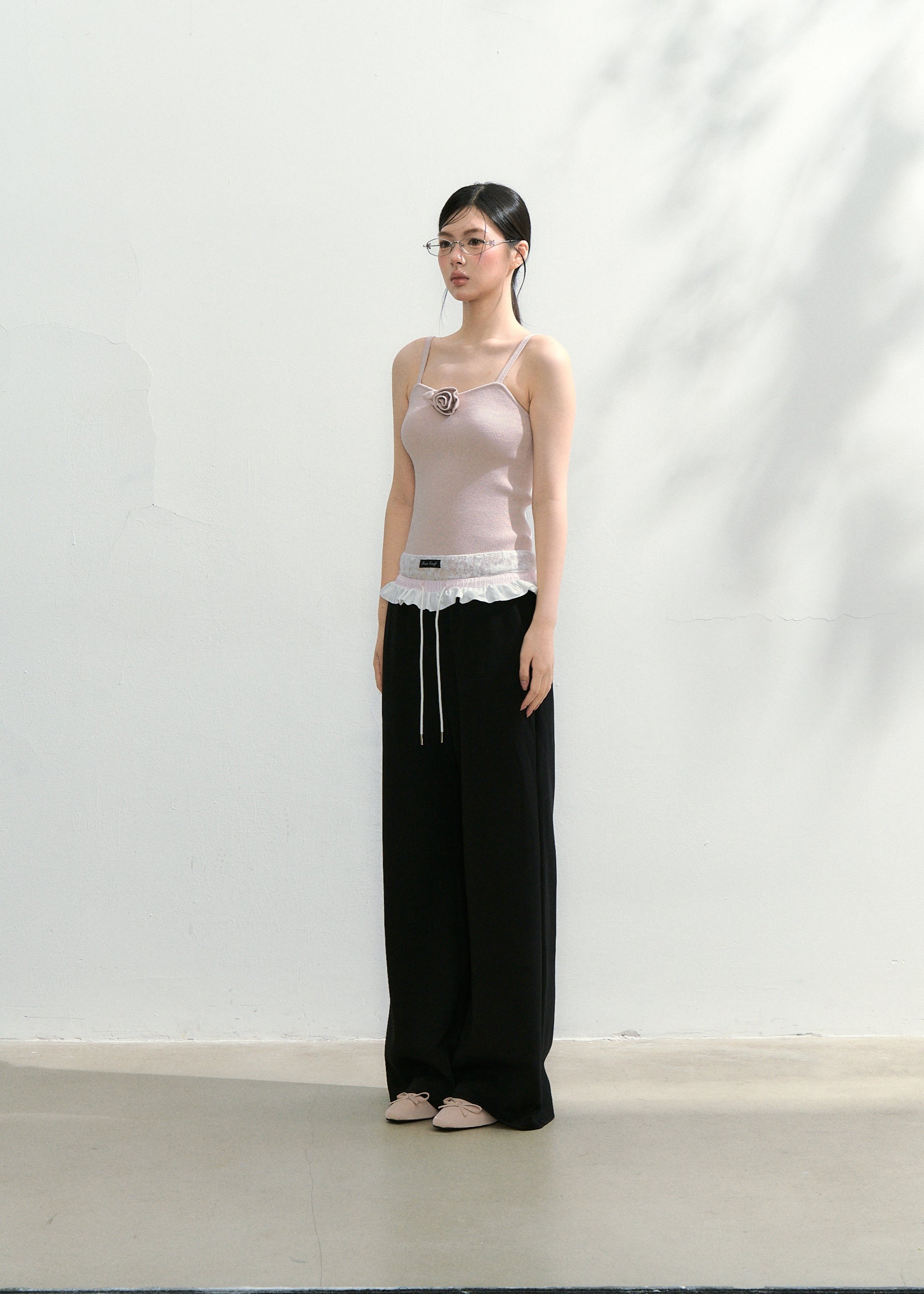 Double waist lace pants