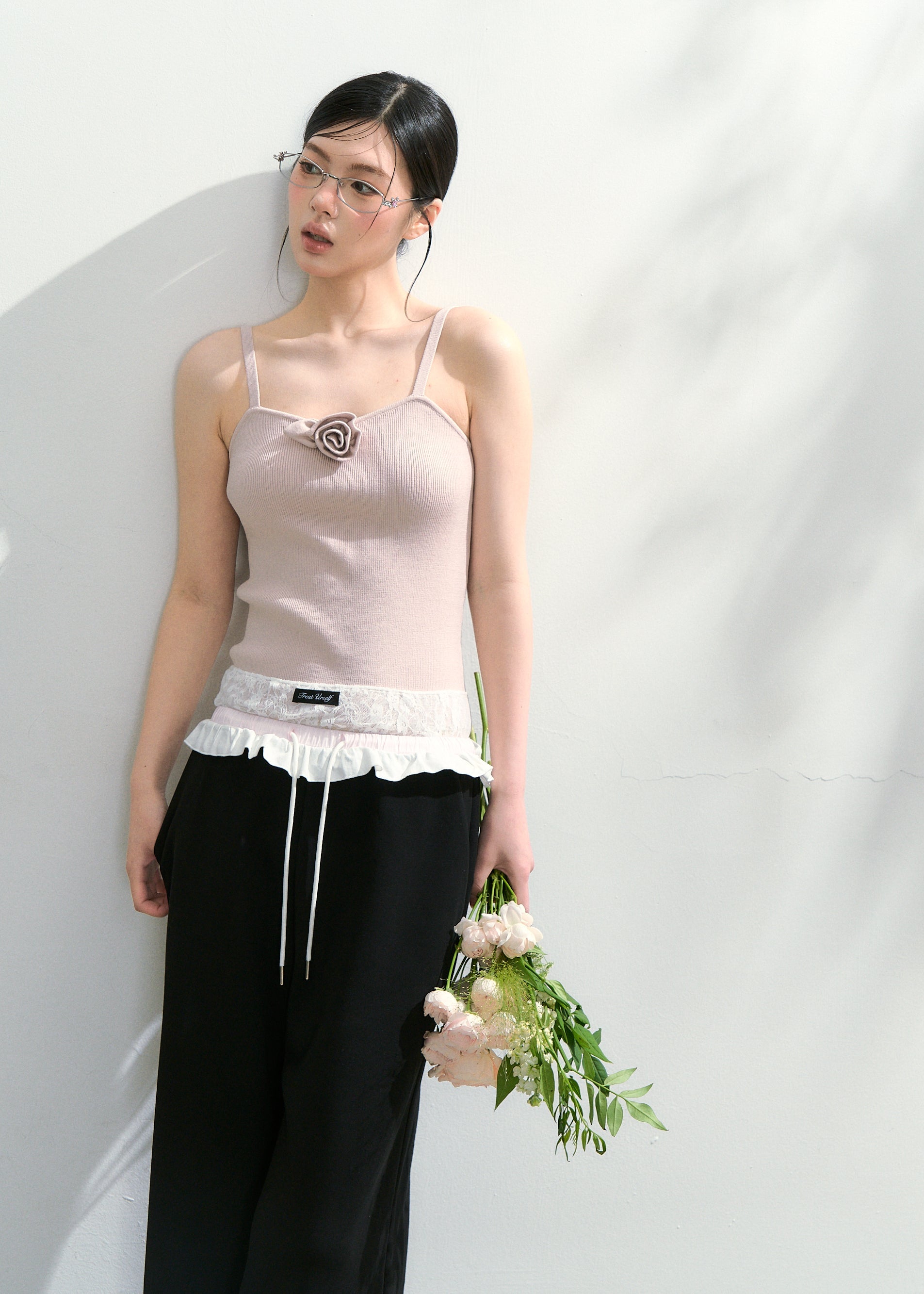 トリートユアセルフ Double waist lace pants ブラック Double waist lace pants – Treat Ürself