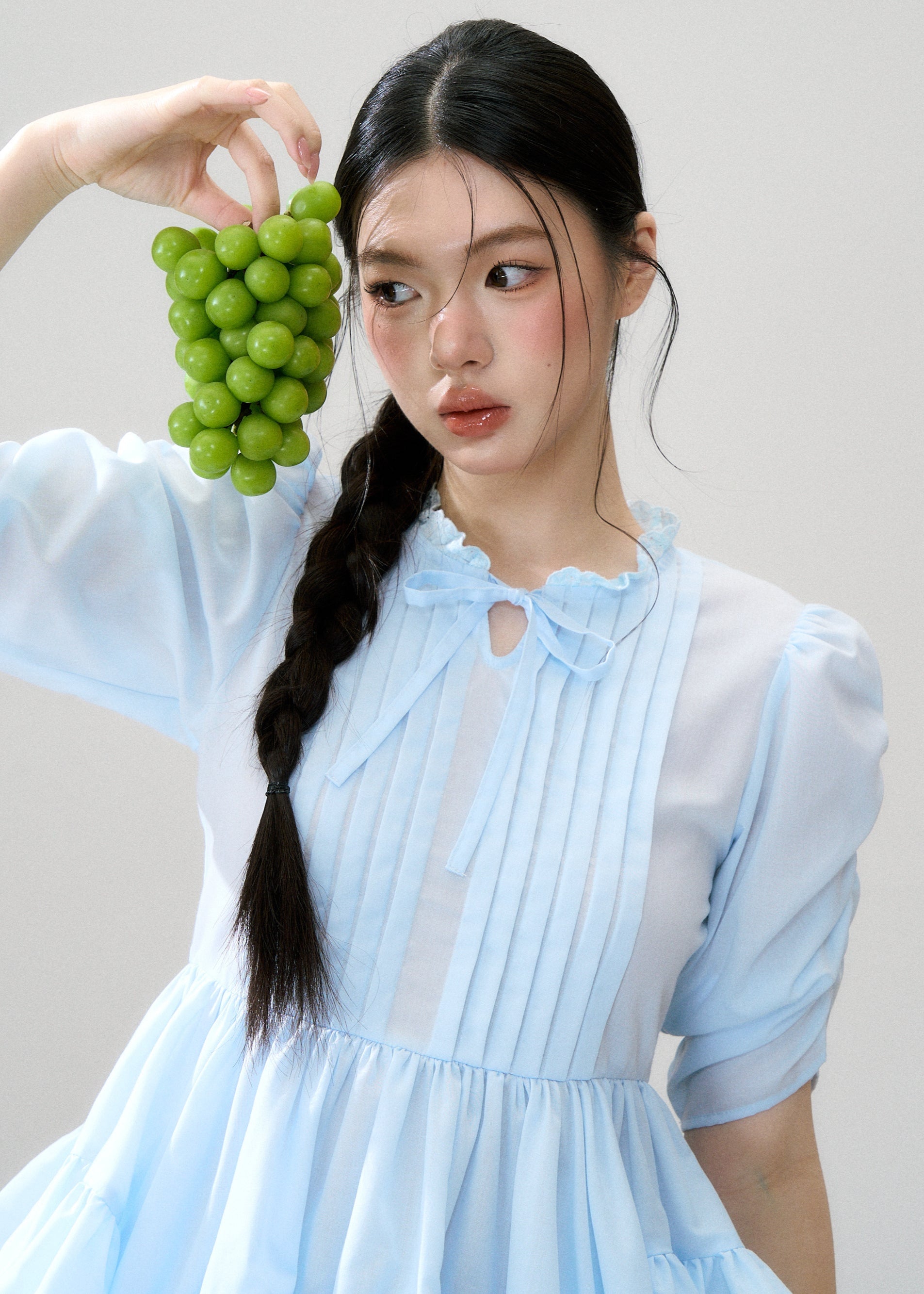 Twist Flare Pintuck Blouse