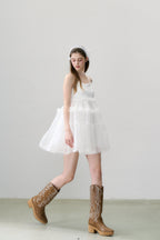 Rose embroidery western boots