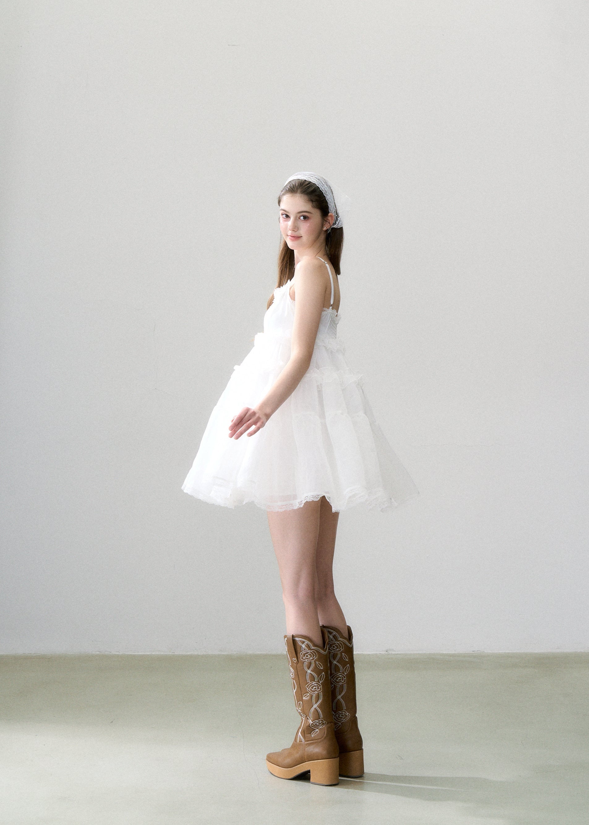 Rose embroidery western boots