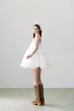 Rose embroidery western boots