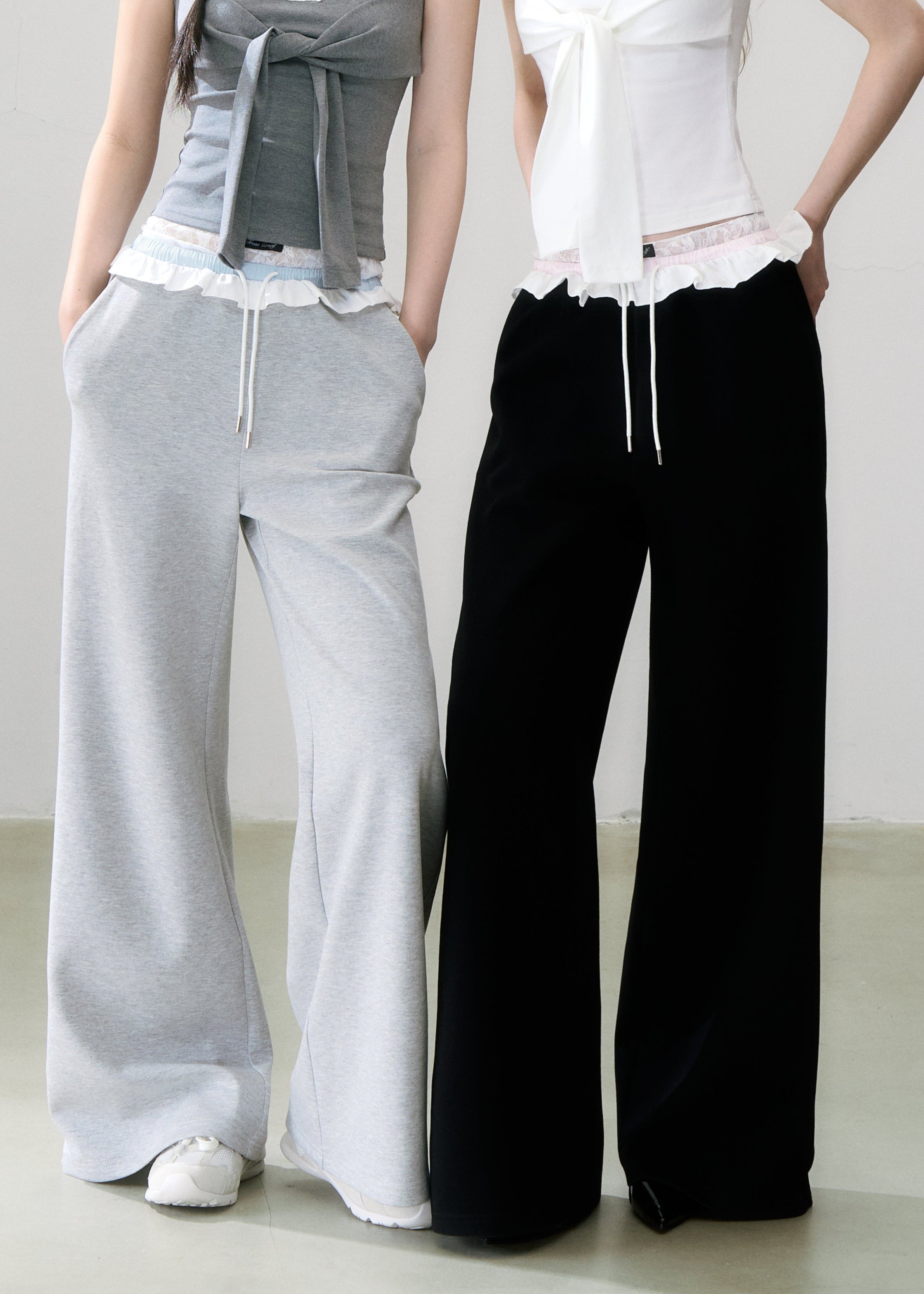 パンツ treat urself lace up frill pants (pink) トリートユアセルフ lace up frill pants pink Mサイズ送料 無料