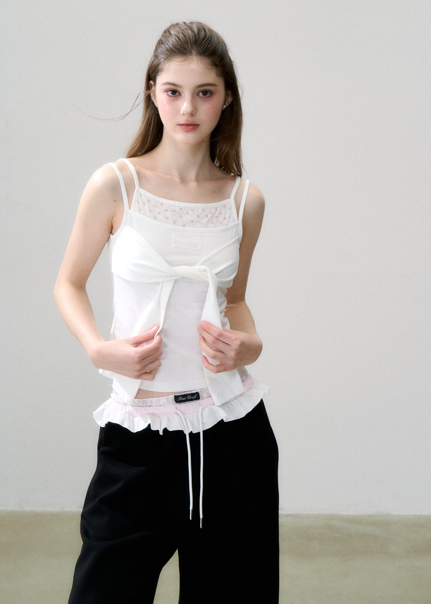Double waist lace pants