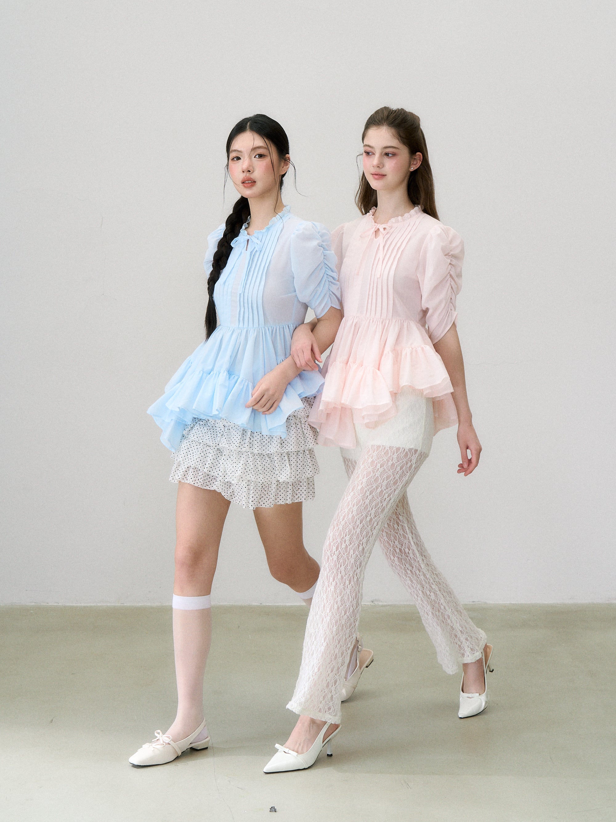 Twist Flare Pintuck Blouse