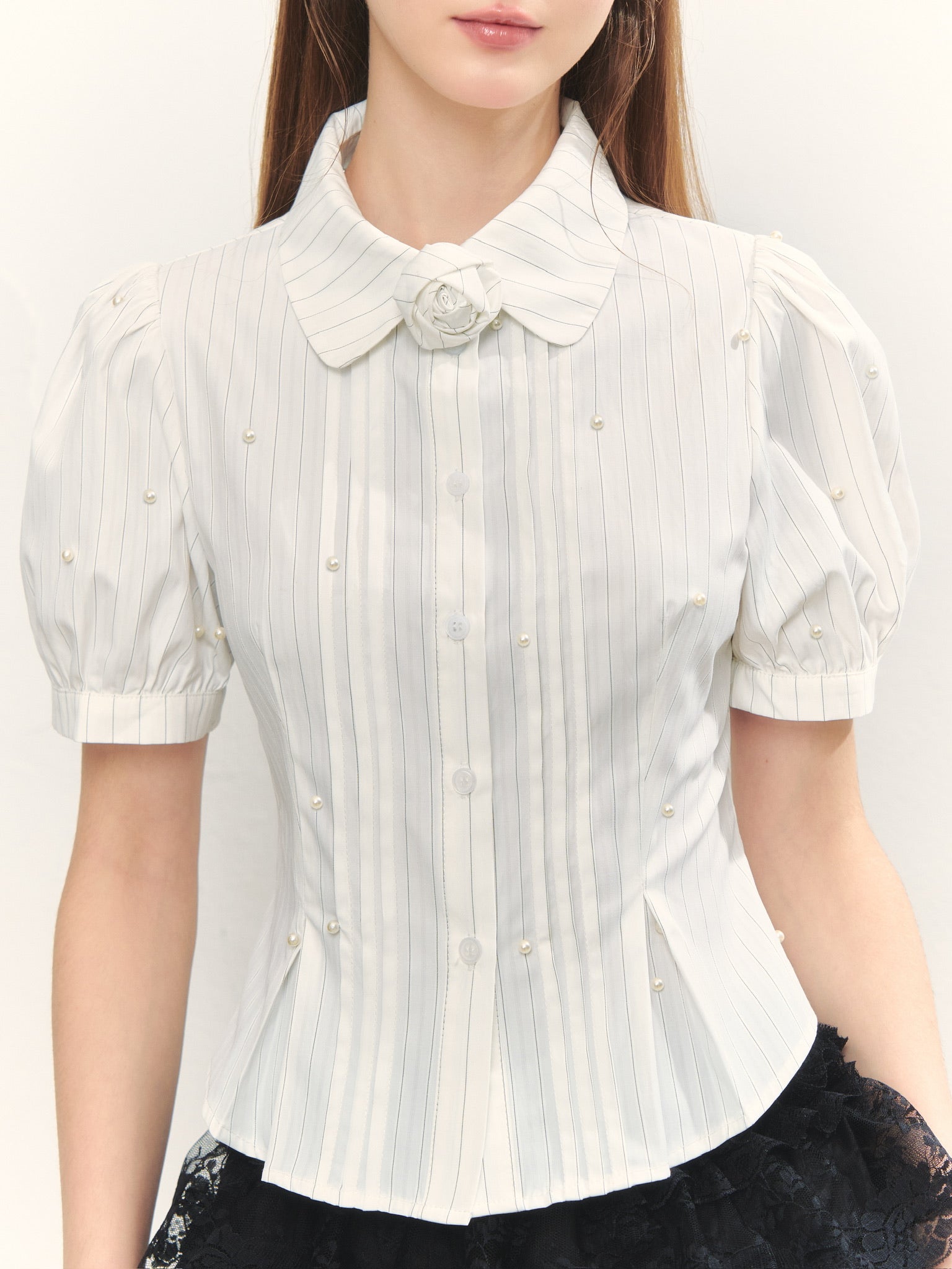 treat ürself Rose accent shirt blouse Rose accent shirt blouse – Treat Ürself