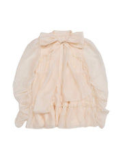 Sheer ribbon frill one-piece