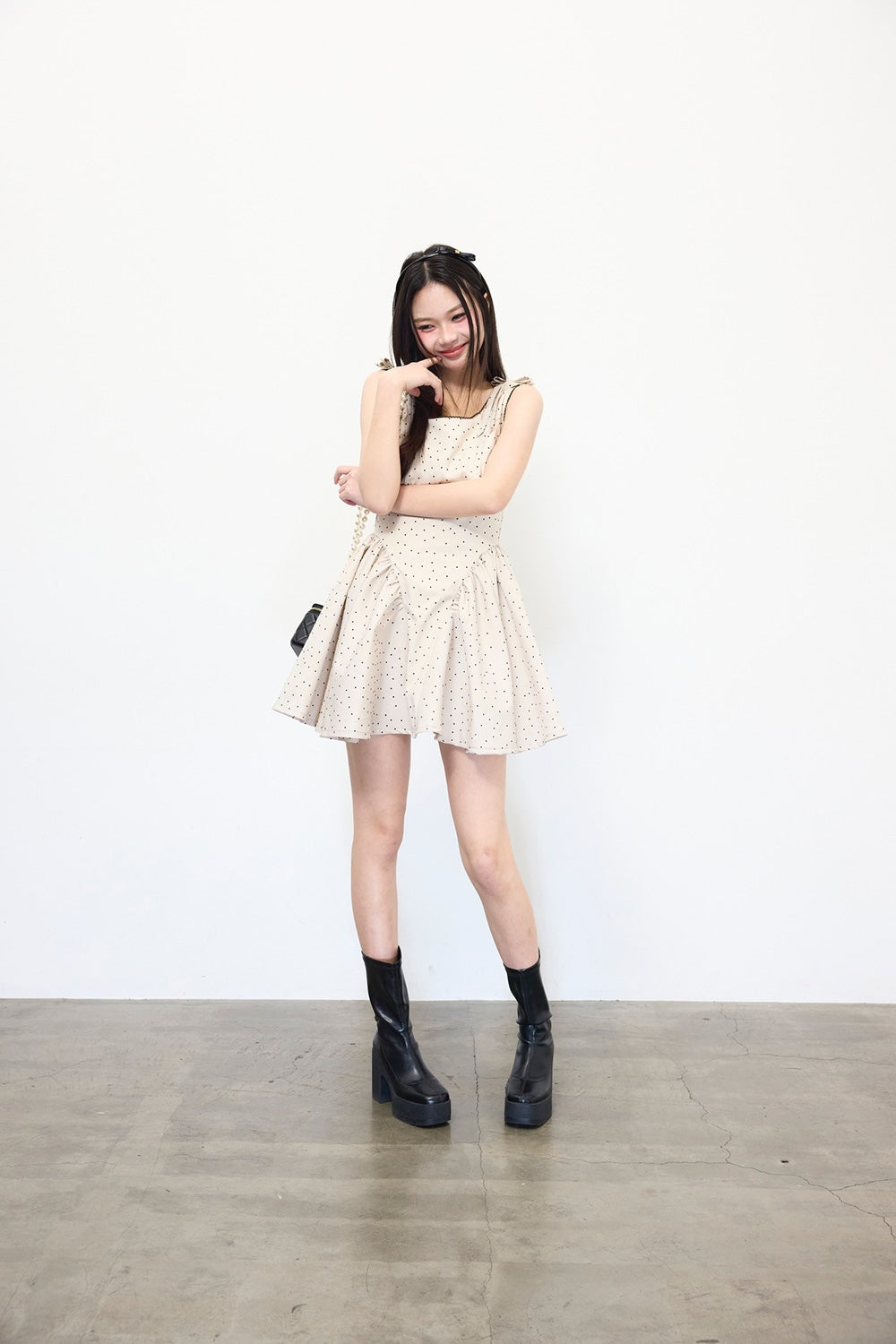 Juliet ribbon dot one-piece