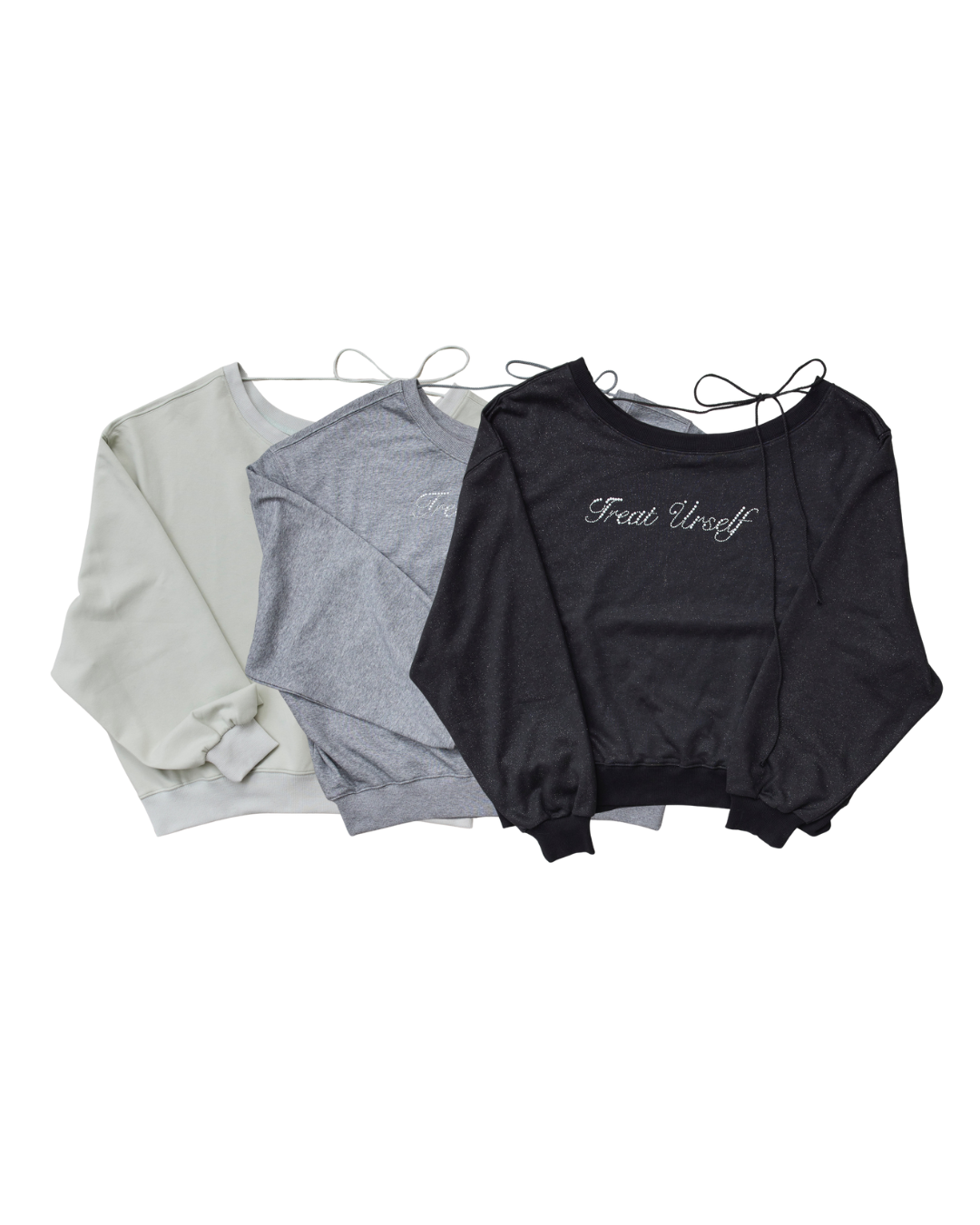one shoulder pearl logo sweat