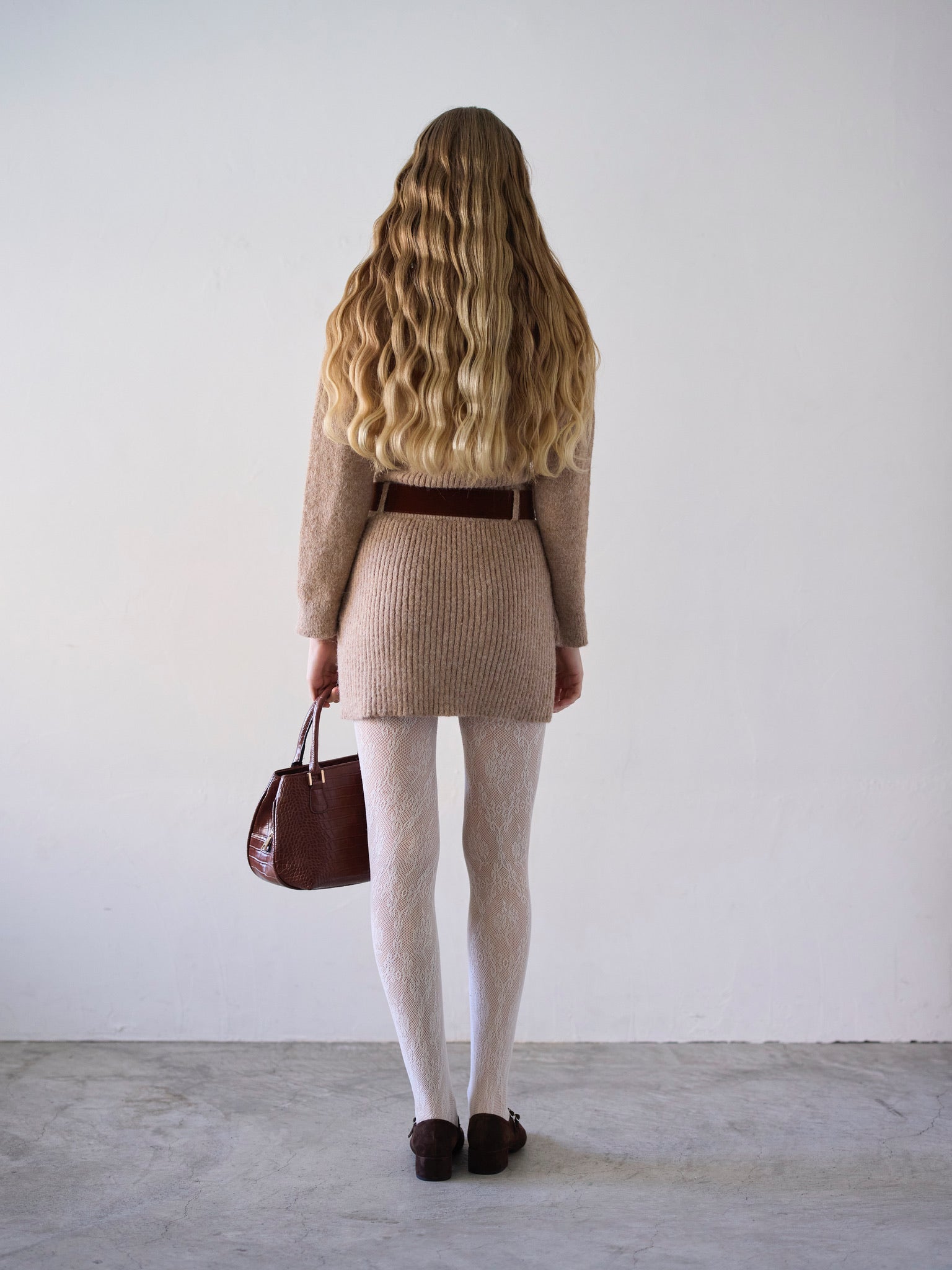 sailor collar knit one-piece (beige)