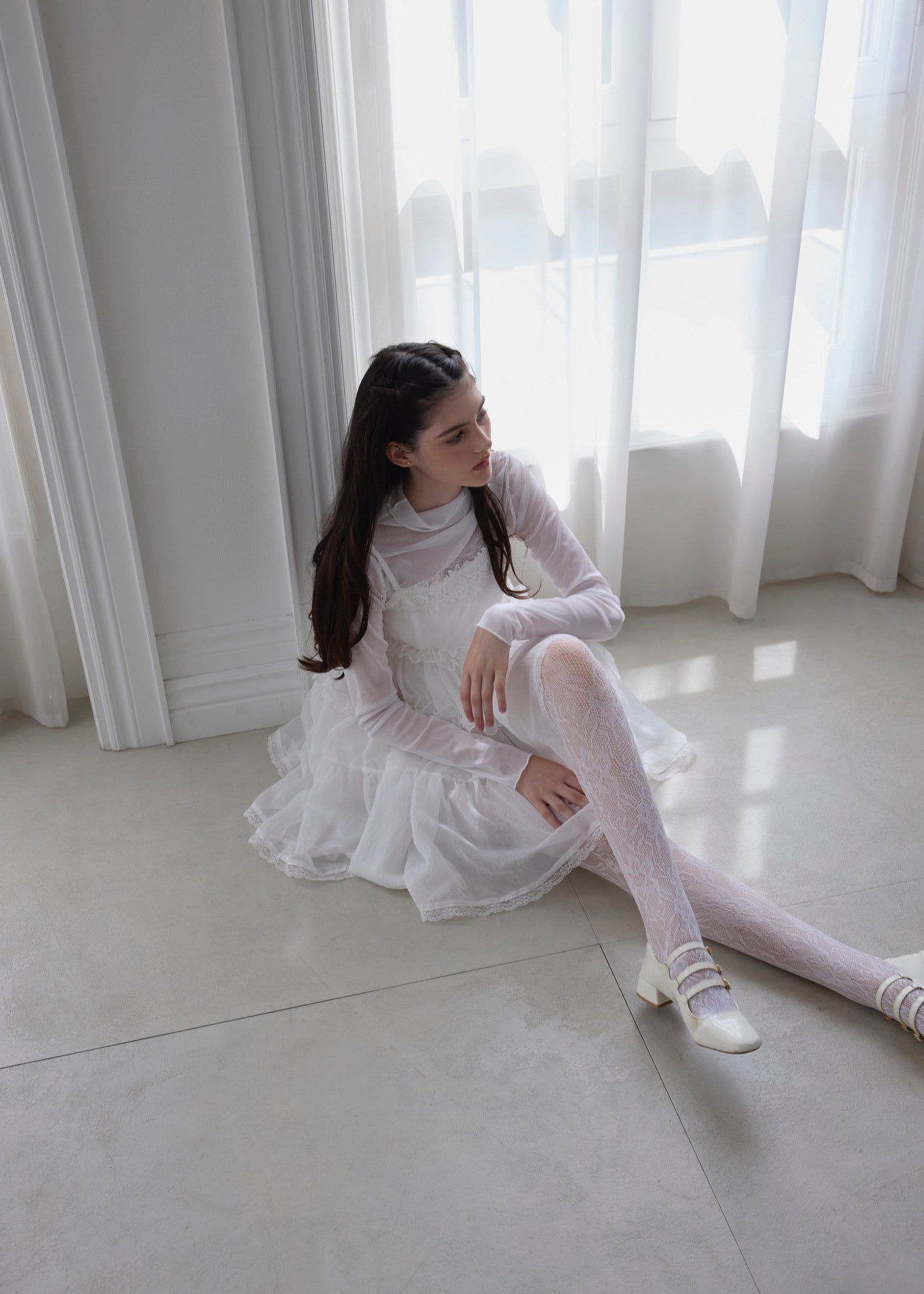 Soft veil camisole dress