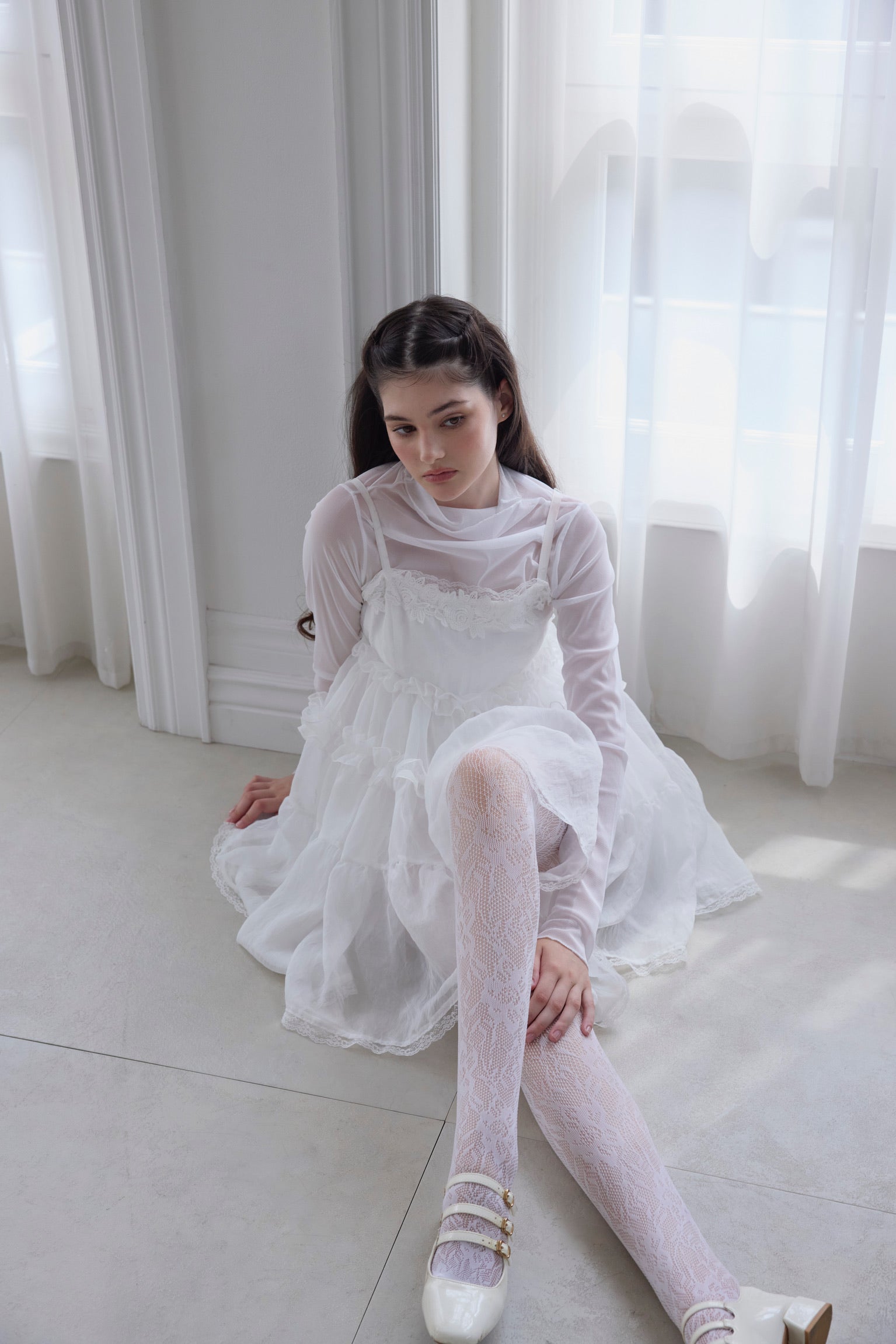 Soft veil camisole dress