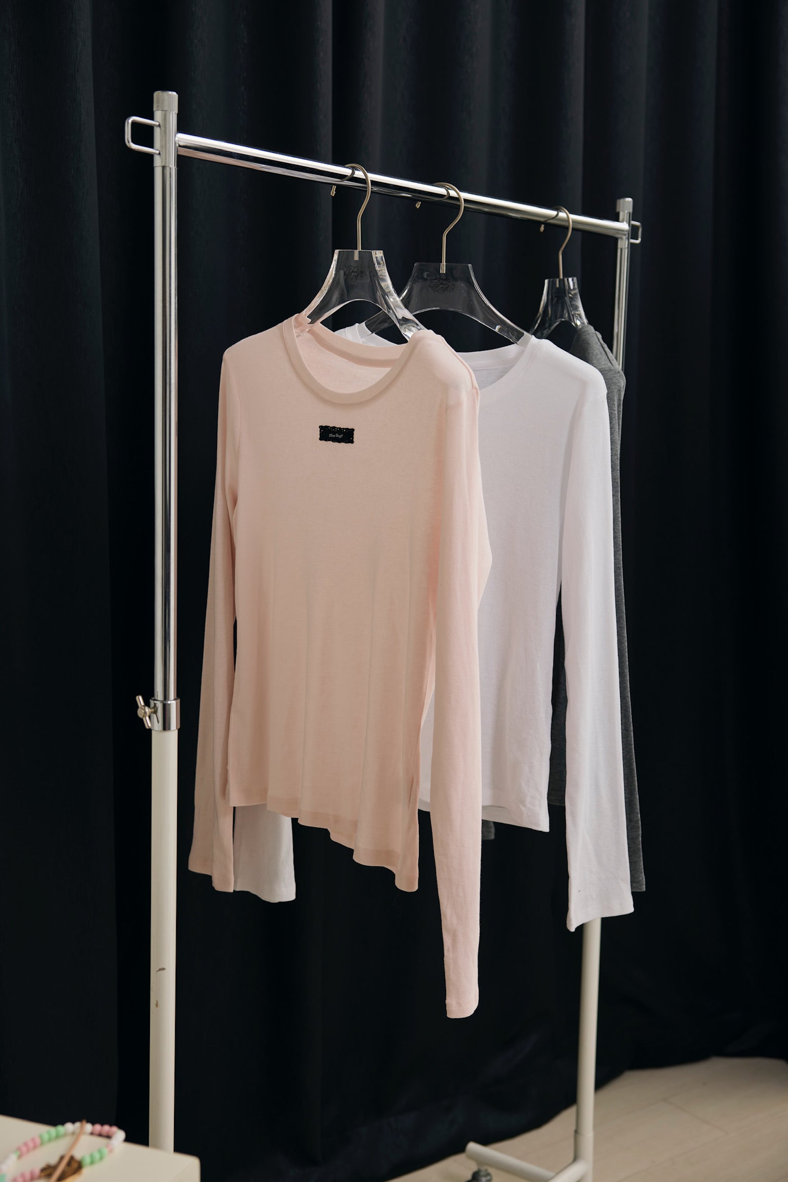 lace tag long sleeve T-shirts