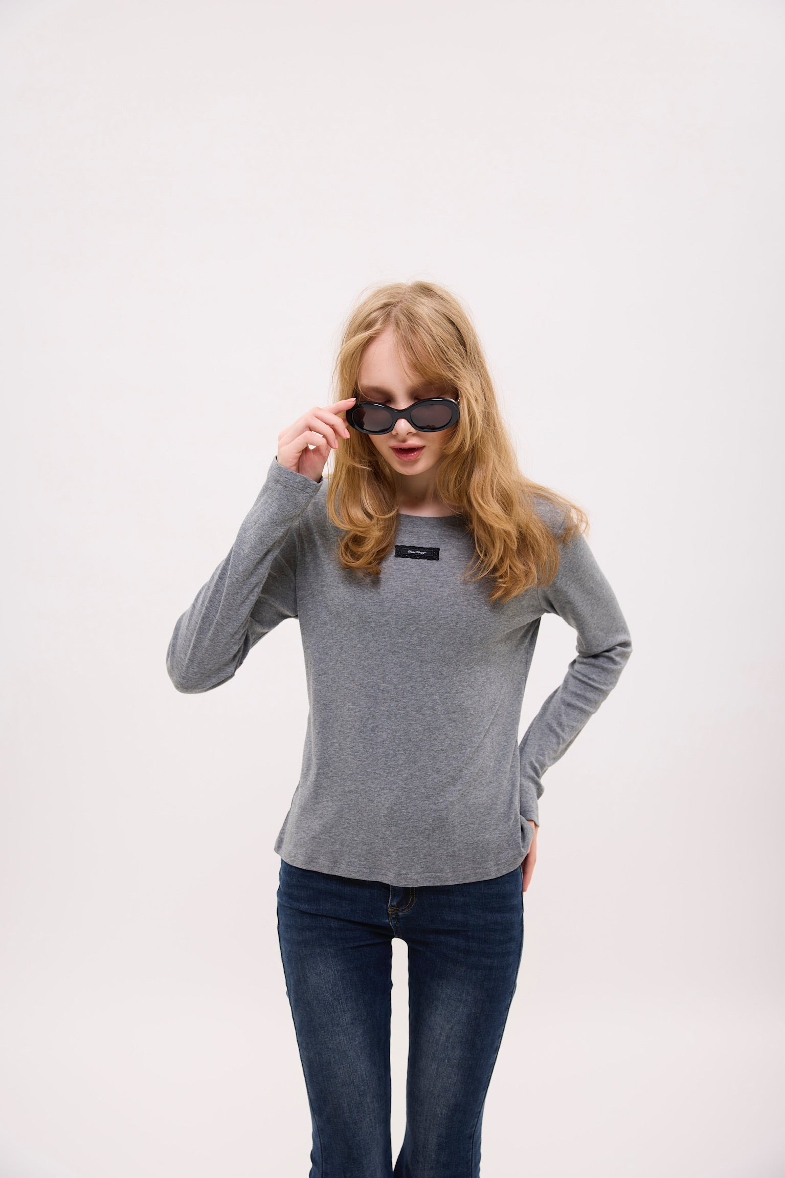 lace tag long sleeve T-shirts
