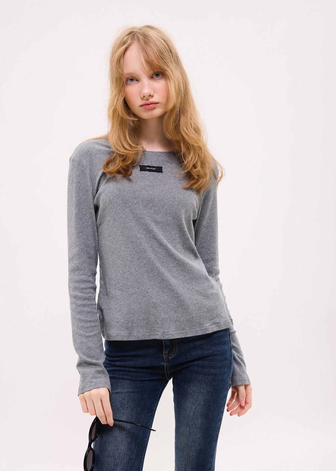 lace tag long sleeve T-shirts