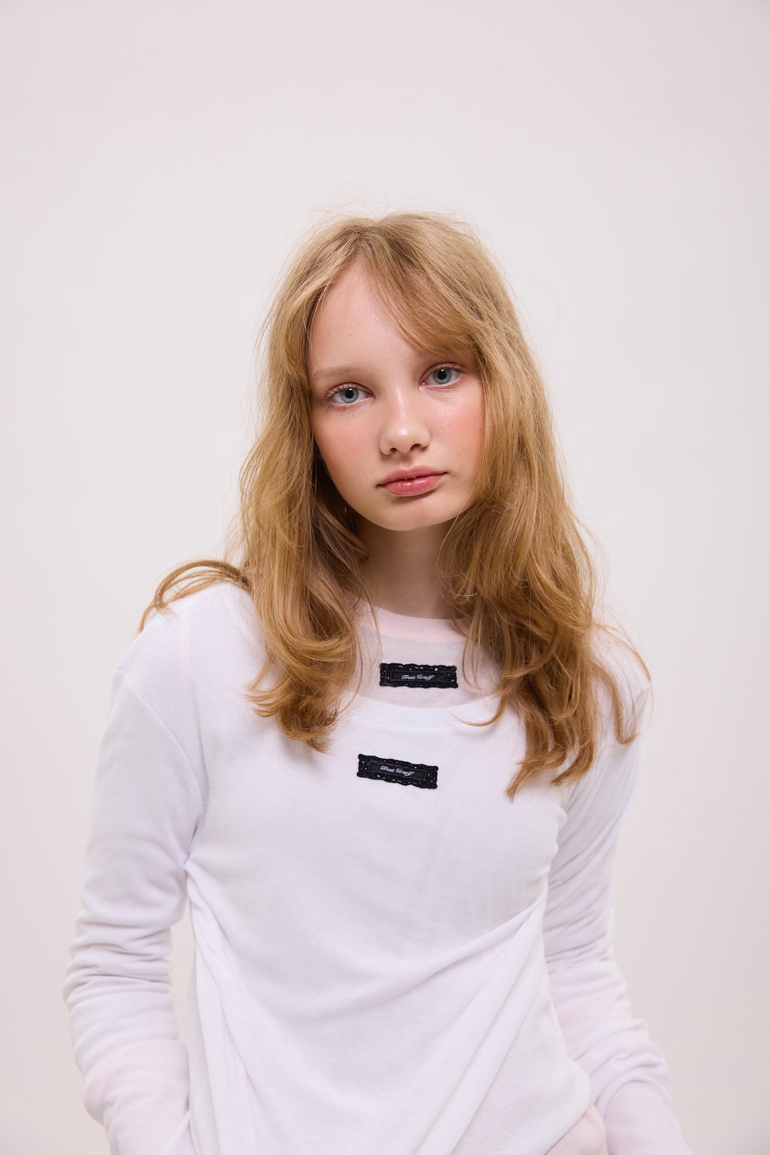 lace tag long sleeve T-shirts