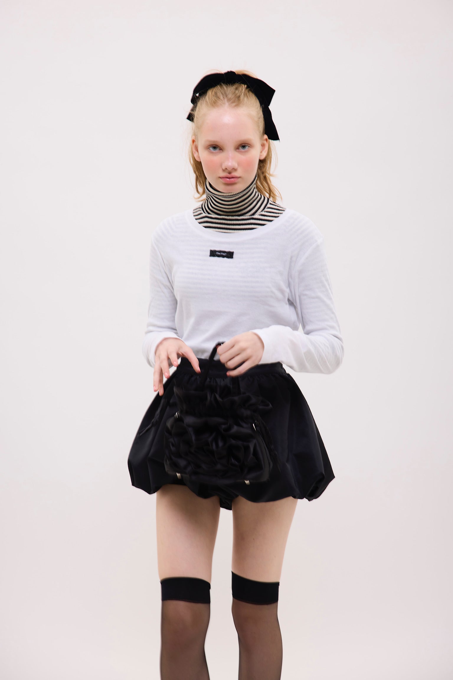lace tag long sleeve T-shirts