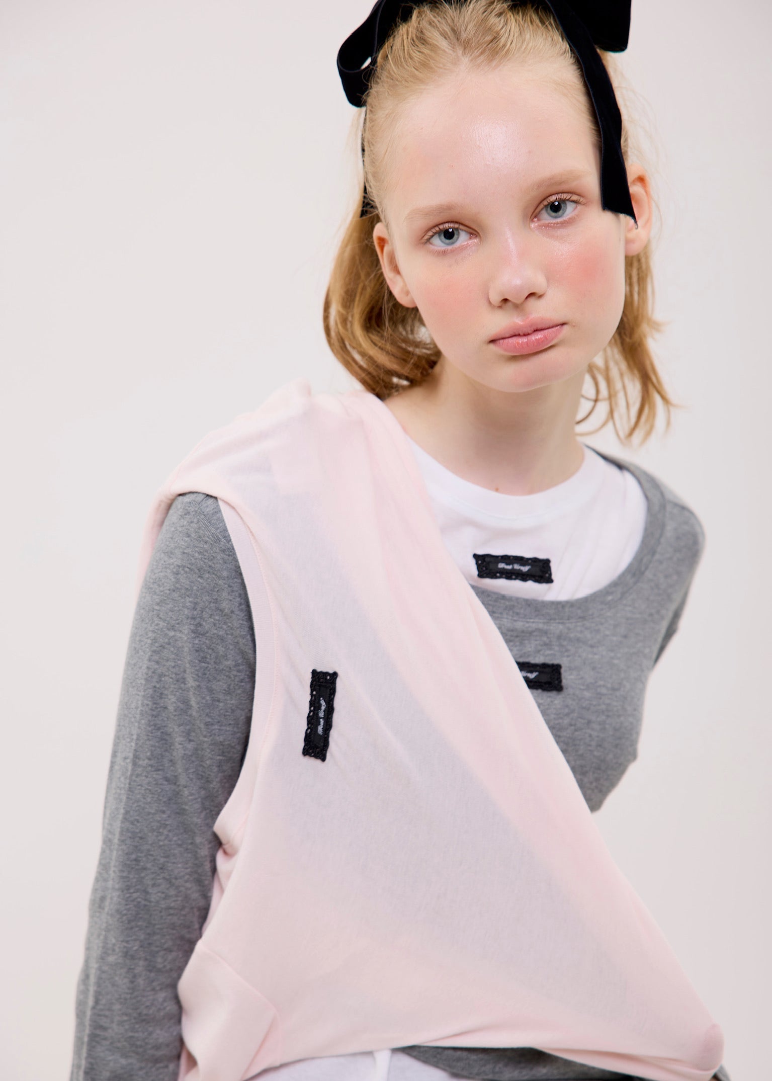 lace tag long sleeve T-shirts