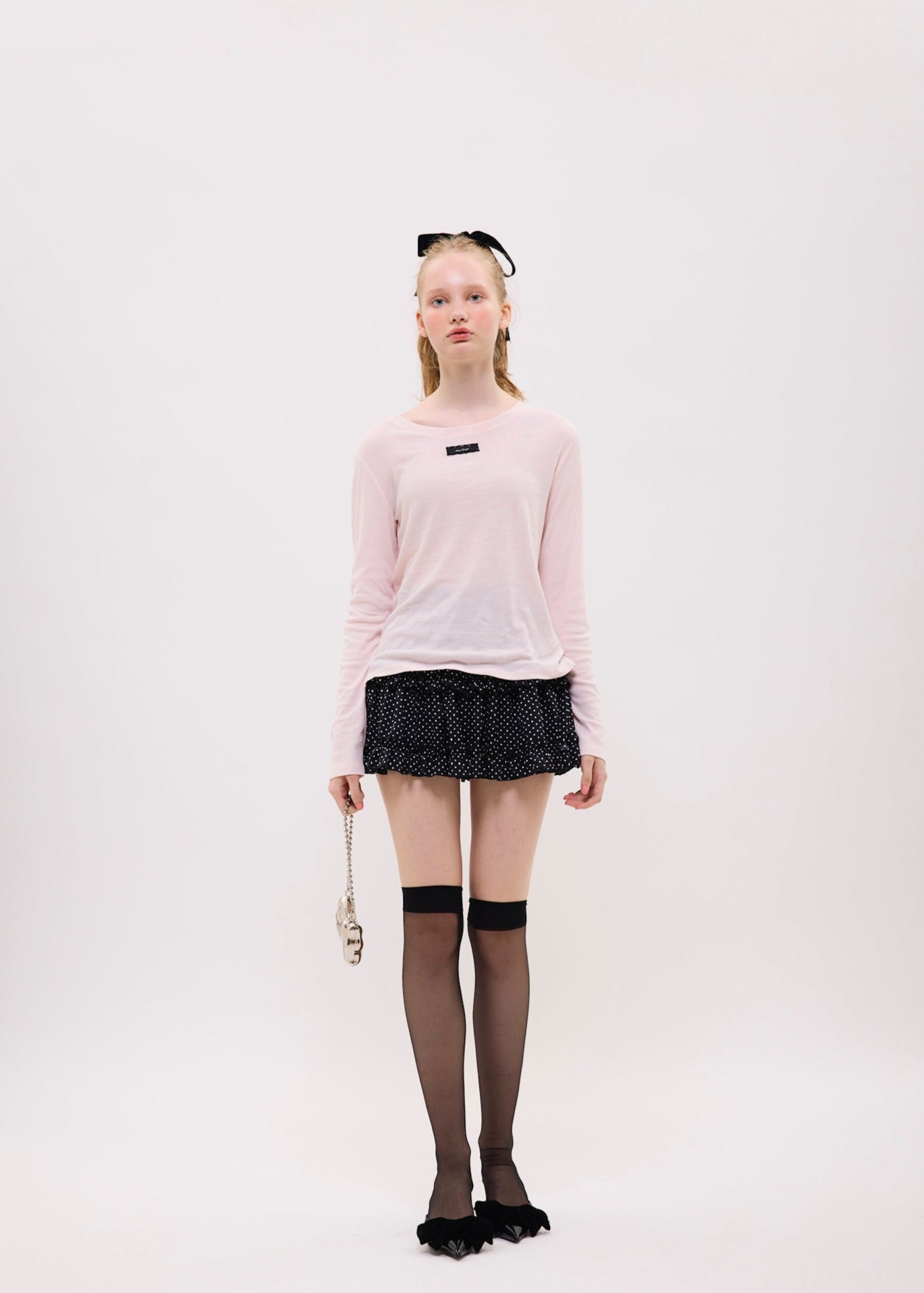 lace tag long sleeve T-shirts