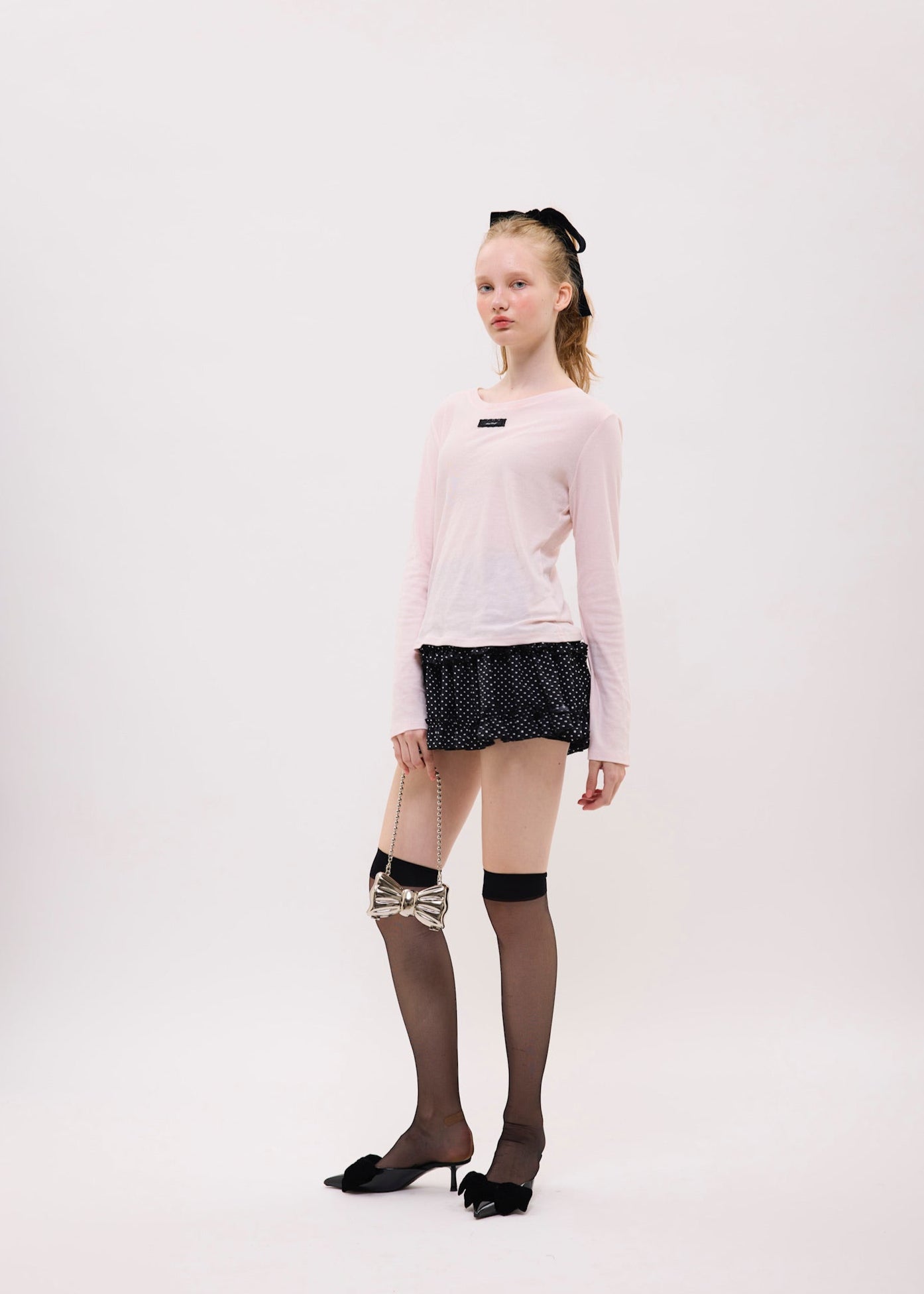 lace tag long sleeve T-shirts