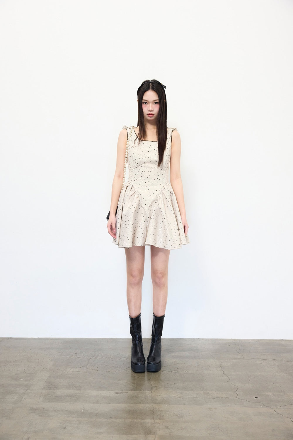 Juliet ribbon dot one-piece