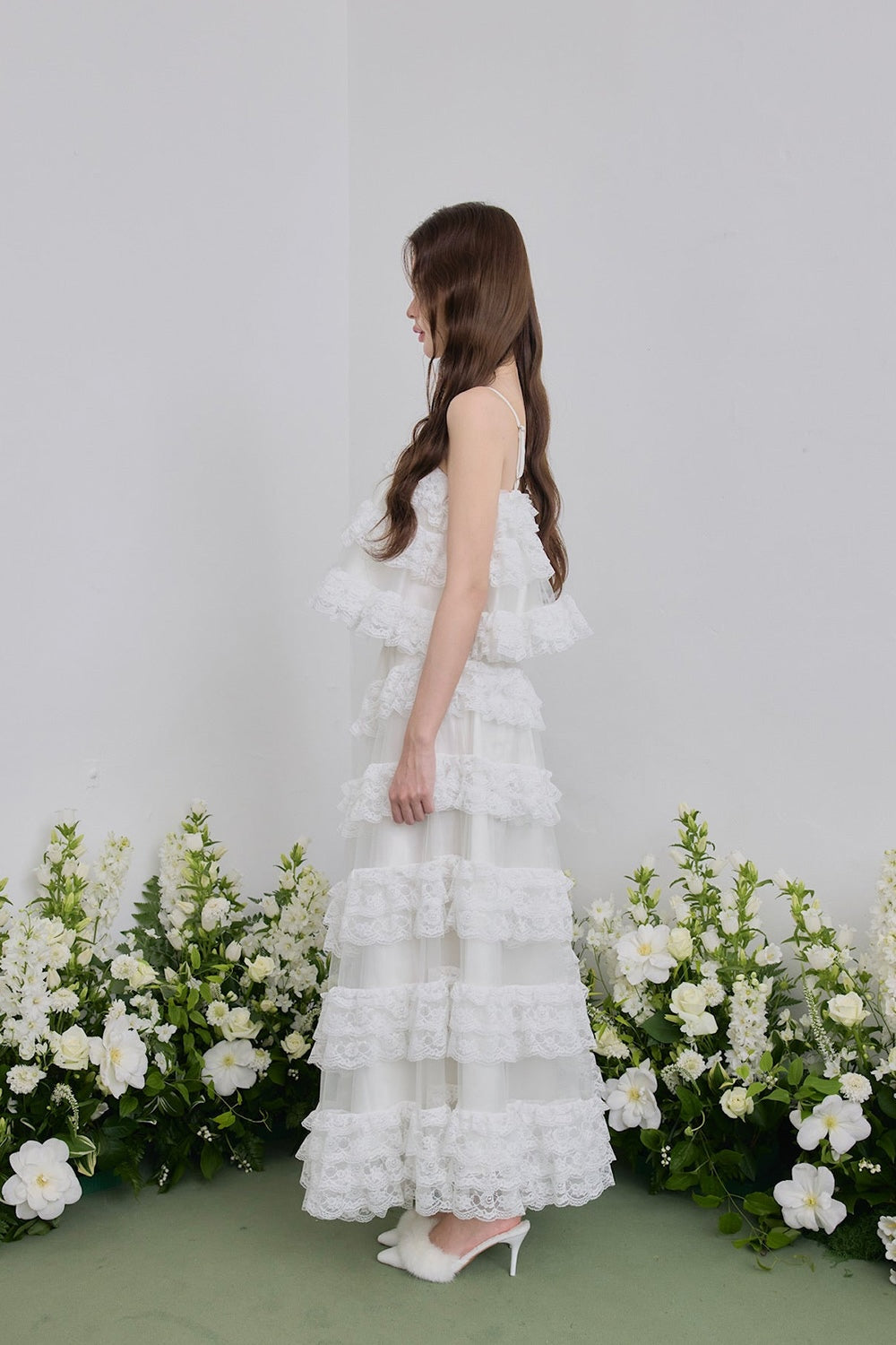 Ballerina lace tulle long skirt