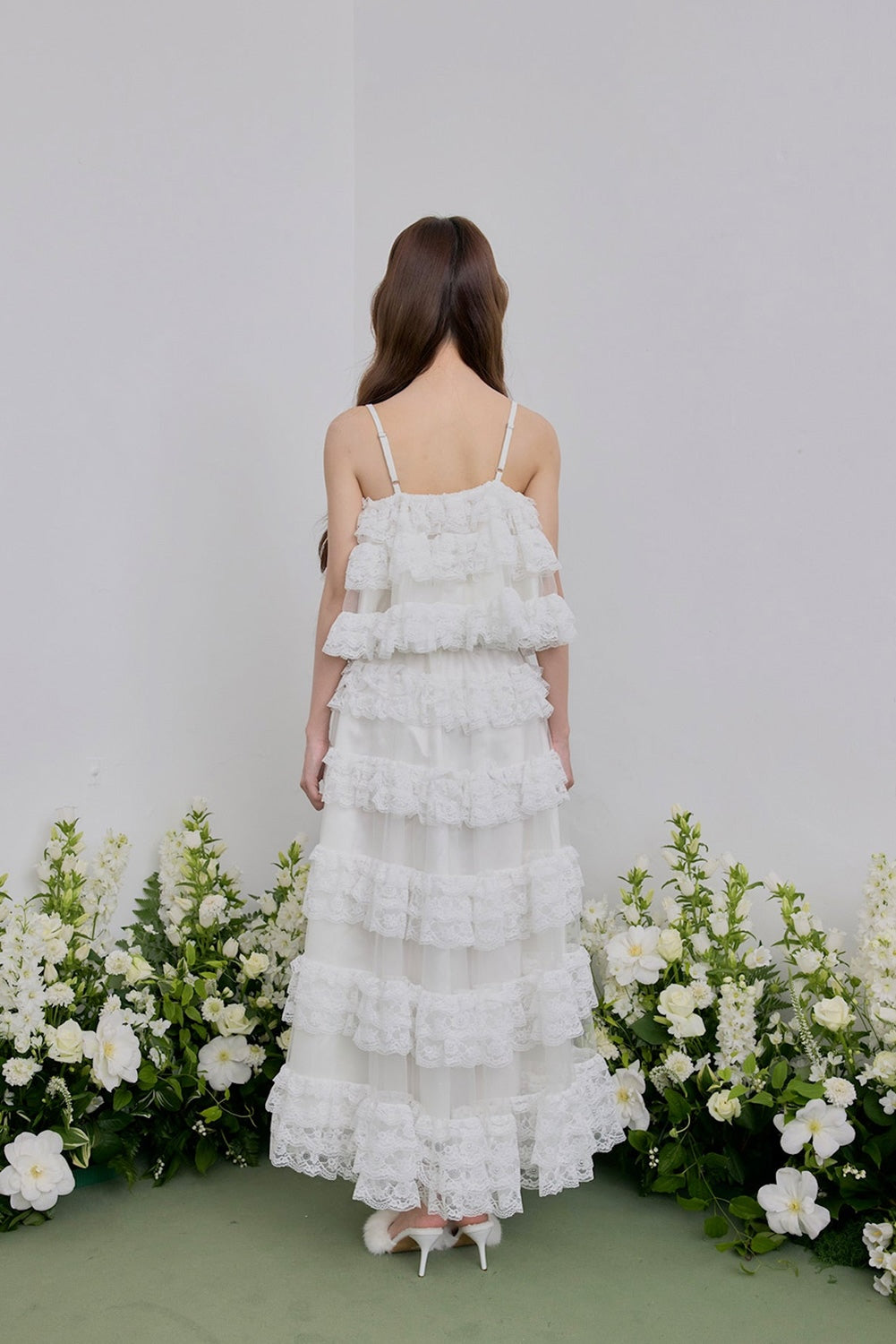 Ballerina lace tulle long skirt