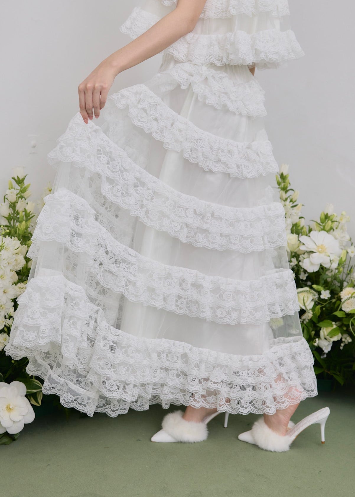 【予約販売】Ballerina lace tulle long skirt