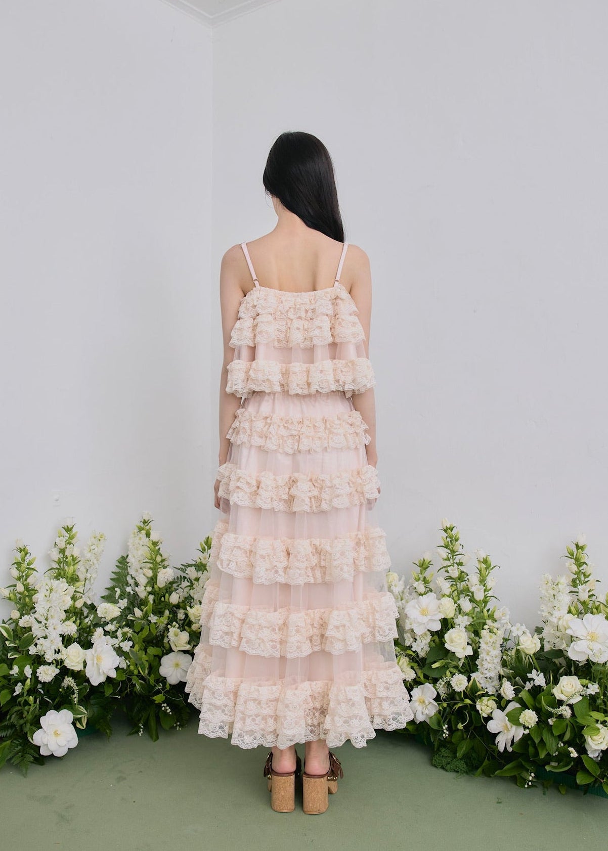 【予約販売】Ballerina lace tulle long skirt