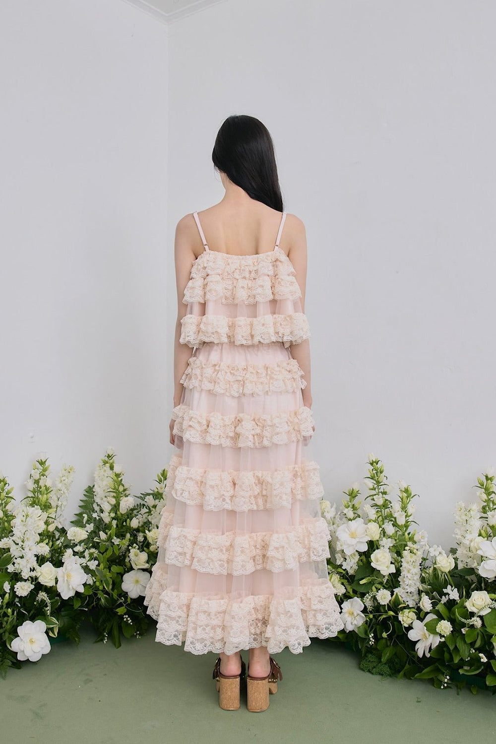 Ballerina lace tulle long skirt