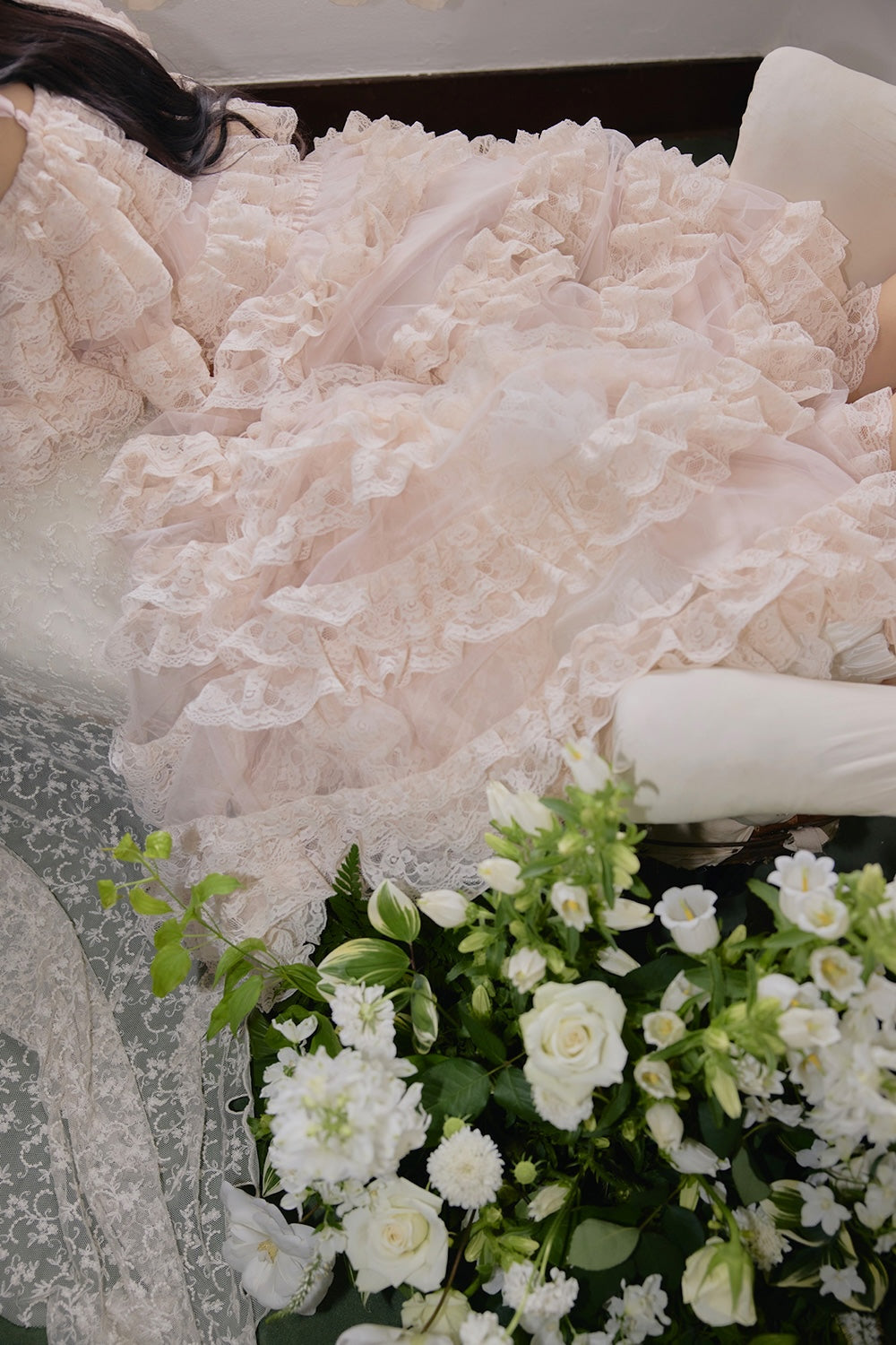 Ballerina lace tulle long skirt