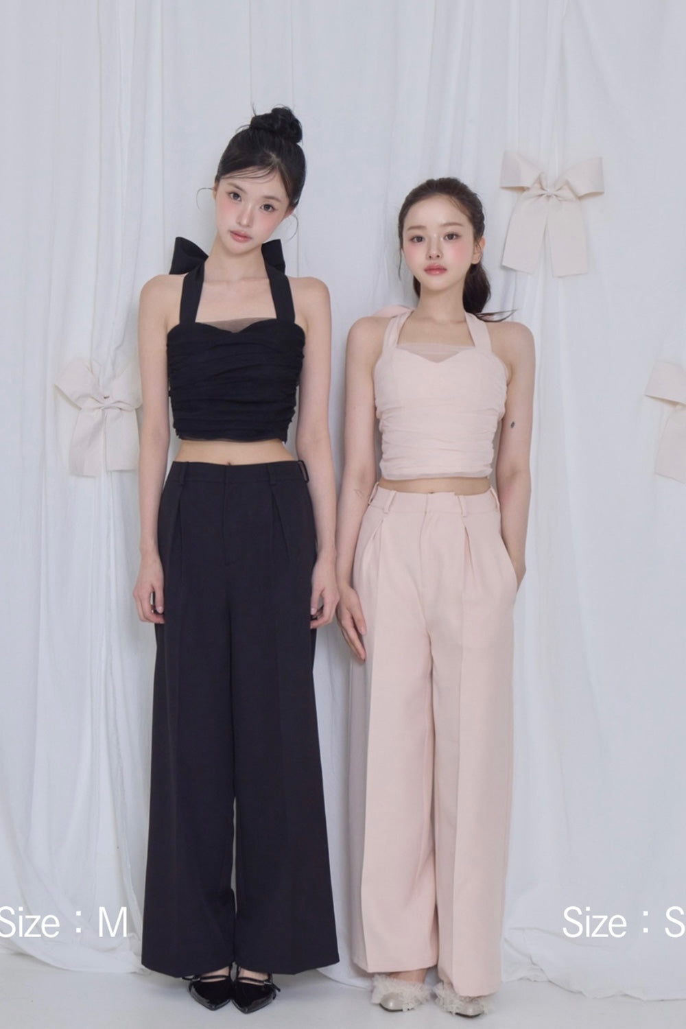 lace tag slacks wide pants