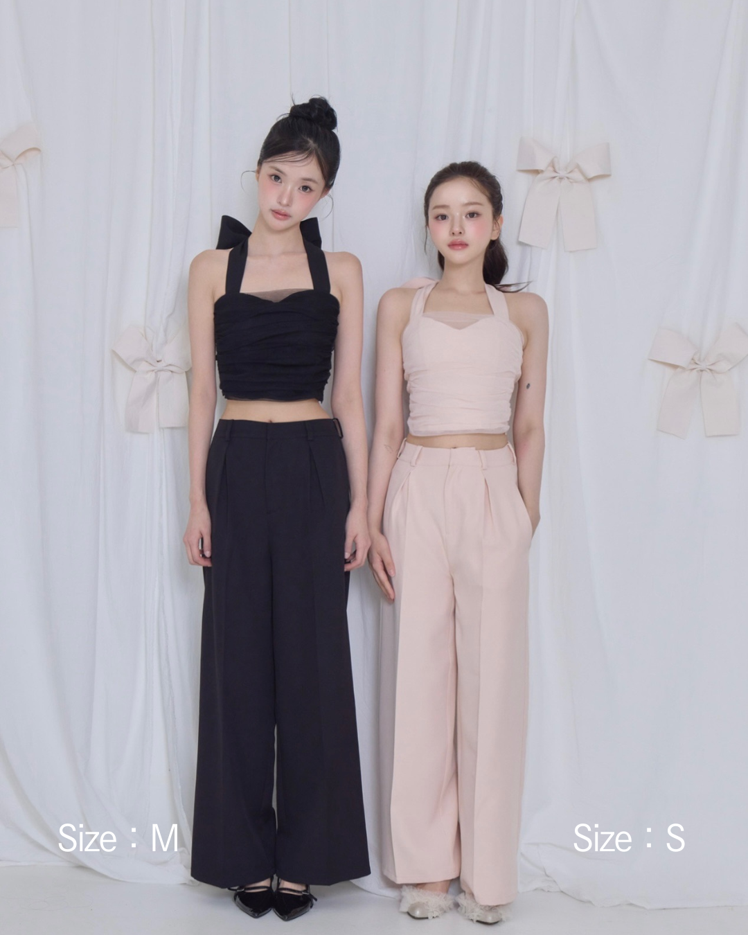 lace tag slacks wide pants