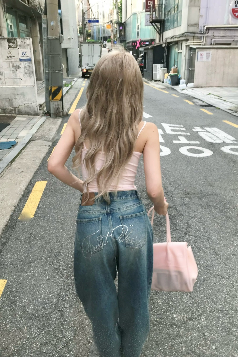 Treat Ürself Crystal bijou denim