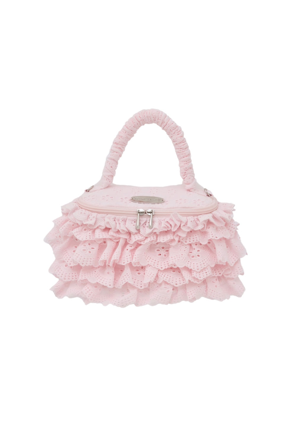 eyelet lace frill vanity bag