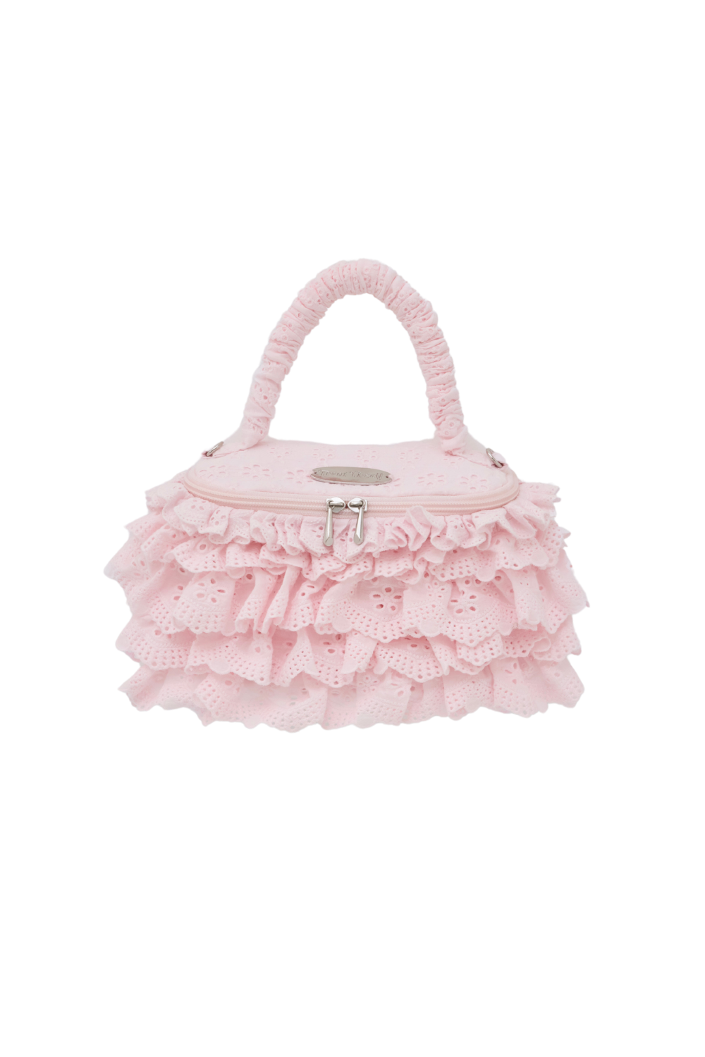 eyelet lace frill vanity bag