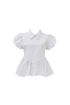 Petal sleeve peplum shirts