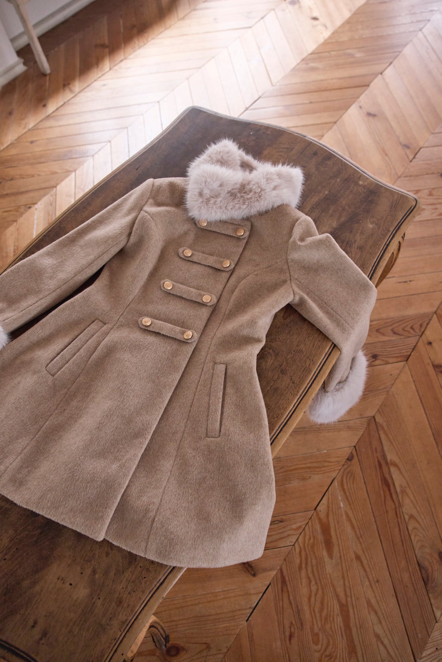 予約商品　Muse fur flare coat（beige）