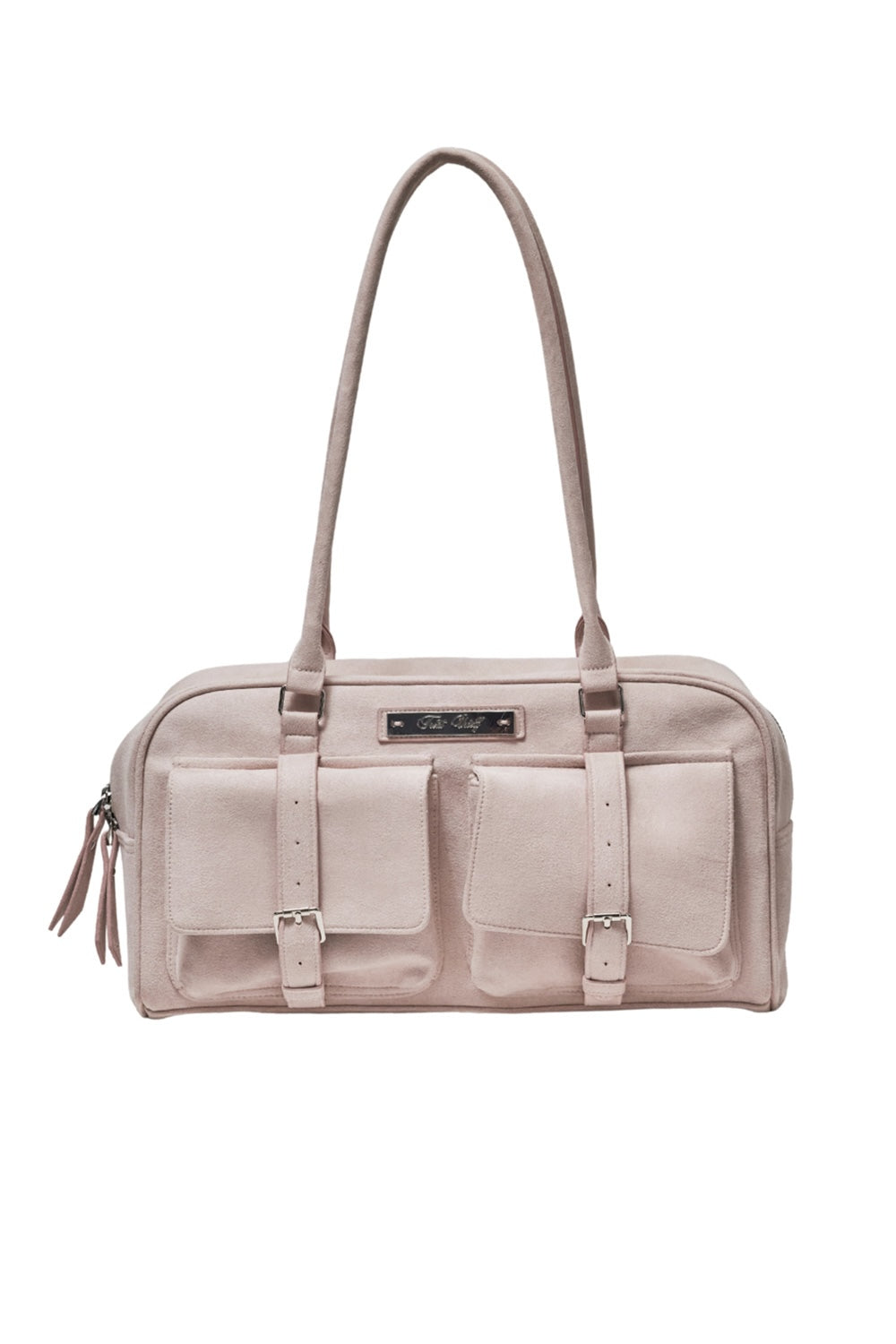 Treat Ürself suède boston bag pink Treat Ürself suède boston bag